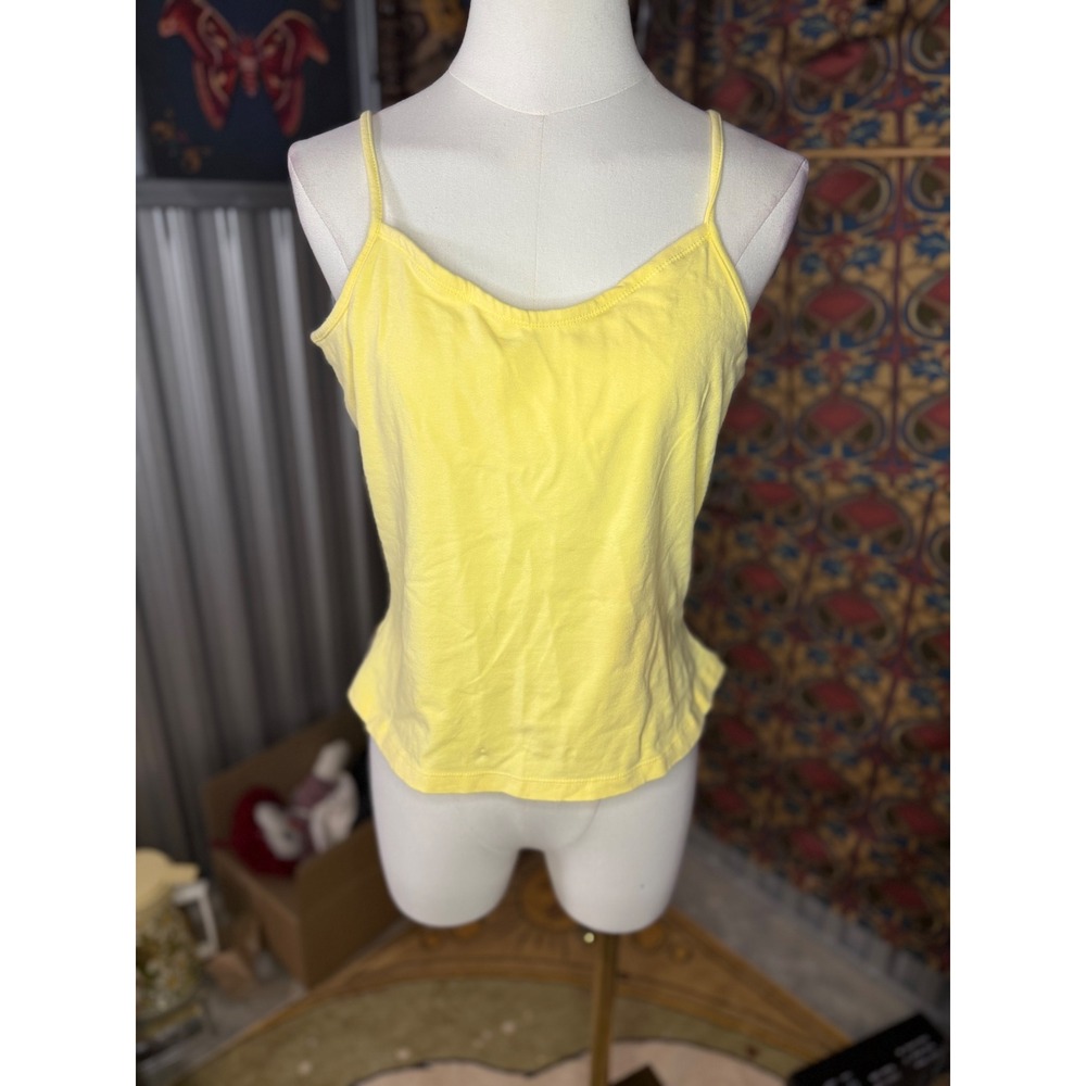 Route 66 Yellow Camisole Tank Top XL Adjustable Straps Built-in Shelf Bra